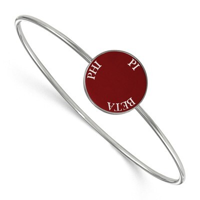 Pi Beta Phi Enameled Slip-on Bangle Sterling Silver SS021PBP-8, MPN: SS021PBP-8, 191101102745