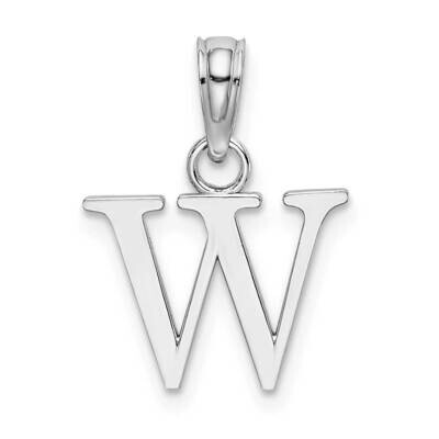 W Block Initial Charm 14k White Gold Polished K6423WW, MPN: K6423WW, 637218161607