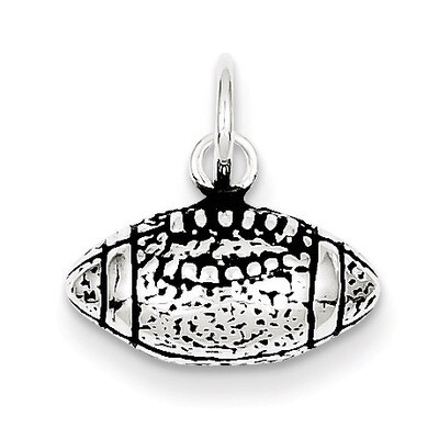 Football Charm Antiqued Sterling Silver QC7795, MPN: QC7795, 883957548555