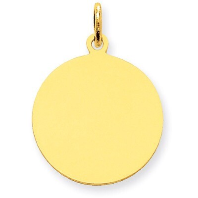 Plain .018 Gauge Circular Engravable Disc Charm 10k Gold 10XM136/18, MPN: 10XM136/18, 886774085746