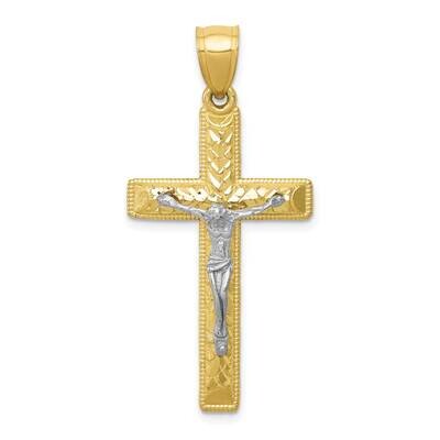 Two-Tone Diamond Cut Crucifix Pendant 10k Gold 10K6304, MPN: 10K6304,