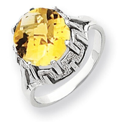10mm Citrine Checker Ring 14k white Gold Y4515CC, MPN: Y4515CC, 883957440217