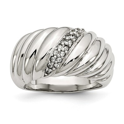CZ Diamond Ring Stainless Steel Polished SR363, MPN: SR363, 191101430411