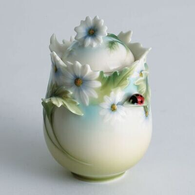 Franz Porcelain Ladybug Sugar Jar With Cover FZ00401, MPN: FZ00401,