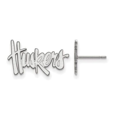University of Nebraska Small Post Earring 10k White Gold 1W008UNE, MPN: 1W008UNE, 886774776972