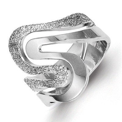Textured Swirl Ring Sterling Silver Polished QR4193, MPN: QR4193, 191101285370