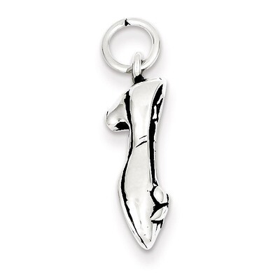 Sterling Silver Antiqued High Heel Charm QC7715