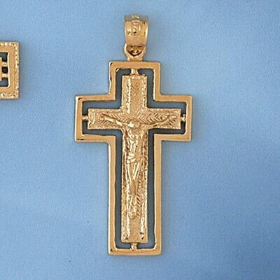 Dazzlers Jewelry Jesus Christ on Cross Pendant Necklace Charm Bracelet in Yellow, White or Rose Gol…
