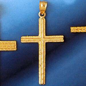 Dazzlers Jewelry Cross Pendant Necklace Charm Bracelet in Yellow, White or Rose Gold 8225, MPN: DZ-…