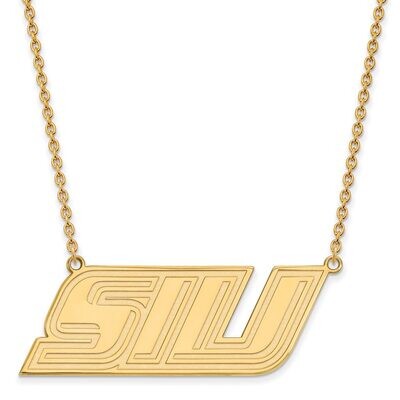 Southern Illinois University Large Pendant with Chain Necklace Gold-plated Silver GP010SIU-18, MPN:…