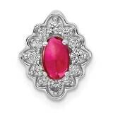 Cabochon .60 Ruby Chain Slide 14k White Gold Diamond PM4033-RU-020-WA, MPN: PM4033-RU-020-WA, 88395…