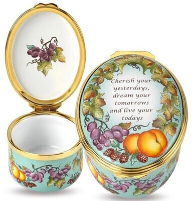 Halcyon Days Cherish your yesterdays Enamel Box ENCYY0106G, MPN: ENCYY0106G,