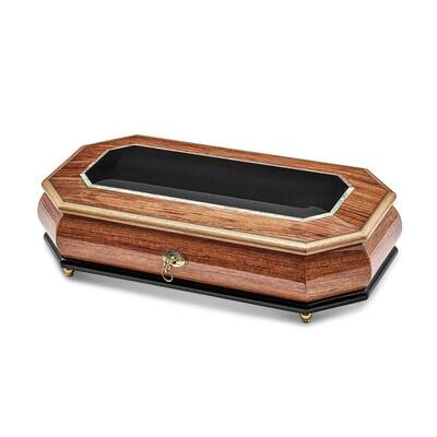 Bubinga Veneer with Mop Inlay Key Lock Music Box JMB357, MPN: JMB357,