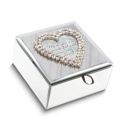 Mom Silver Heart Crystal Mirror Music Box GM24748, MPN: GM24748, 603799357944