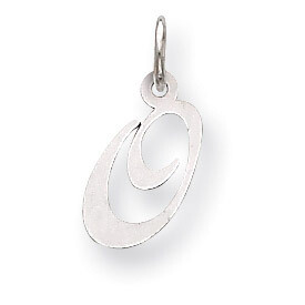 Small Fancy Script Initial O Charm 14k white Gold YC651O, MPN: YC651O, 191101634529