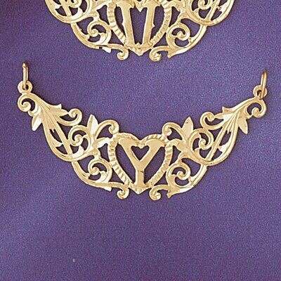 Dazzlers Jewelry Initial Y Heart Pendant Necklace Charm Bracelet in Yellow, White or Rose Gold 9578…