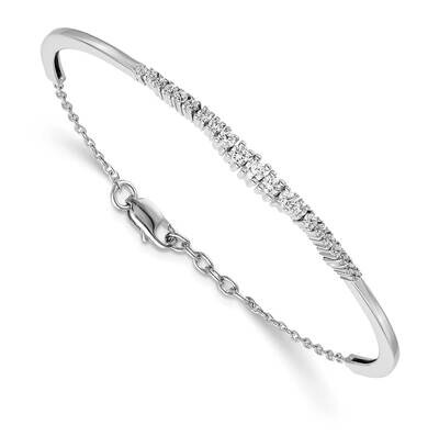 Graduated Diamond Bangle Bracelet 14k White Gold BM3727-075-WA, MPN: BM3727-075-WA, 883957252391