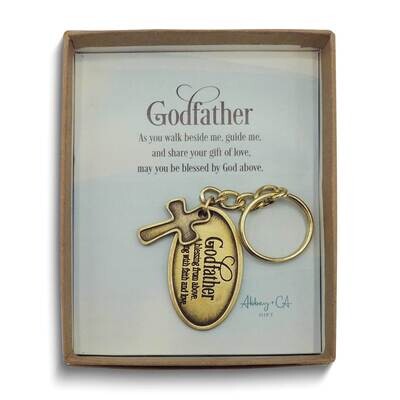 Godfather Cross Brass-tone Antiqued Key Ring GM24284F, MPN: GM24284F, 785525305495