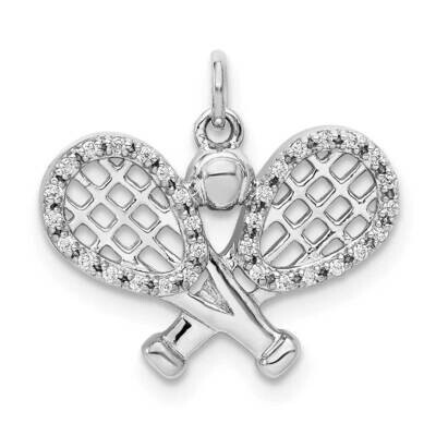 Rackets &amp; Ball Pendant 14k White Gold Diamond PM4134-010-WA, MPN: PM4134-010-WA, 883957509372