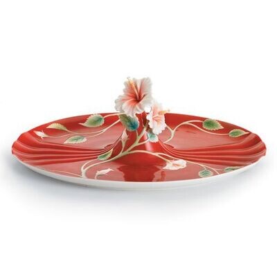 Franz Porcelain Island Beauty Hibiscus Flower Ornamental Tray FZ00980, MPN: FZ00980,