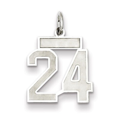Charm Number 24 Satin Sterling Silver Small QPS24, MPN: QPS24, 191101282539