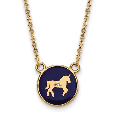 Delta Phi Epsilon Extra Small Enameled Pendant with 18 Inch Chain Gold-plated Silver GP042DPH-18, M…