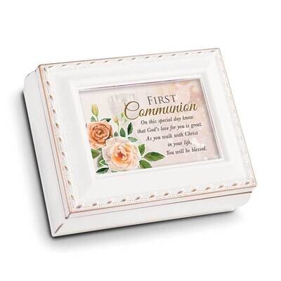 White Tiny Square First Communion Box GM22939, MPN: GM22939, 633303831660