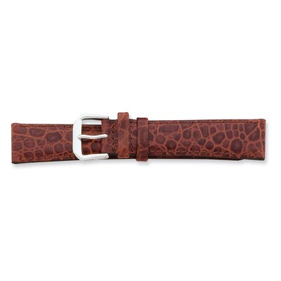 14mm Havana Alligator Grain Leather Watch Band 6.75 Inch Silver-tone Buckle BAW24-14, MPN: BAW24-14…