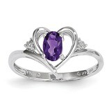 Amethyst Diamond Ring 14k White Gold Genuine XBS441, MPN: XBS441, 883957374574