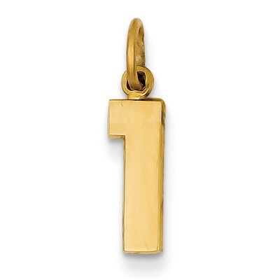 Casted Small Polished Number 1 Charm 14k Gold SP01, MPN: SP01, 191101371639