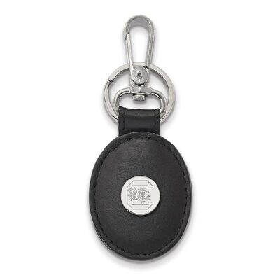 University of South Carolina Black Leather Oval Key Chain Sterling Silver SS013USO-K1, MPN: SS013US…