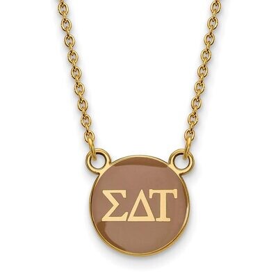 Sigma Delta Tau Extra Small Enameled Pendant with 18 Inch Chain Gold-plated Silver GP029SDT-18, MPN…