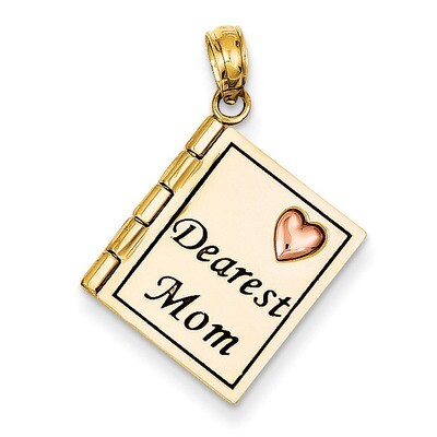 Dearest Mom Book Pendant 14k Two-Tone Gold K4718, MPN: K4718, 637218158478