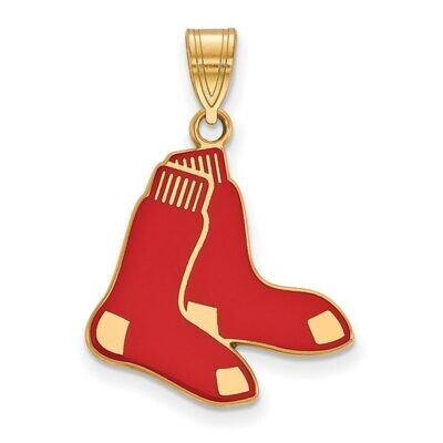 Boston Red Sox Large Enamel Pendant Gold-plated Silver GP054RSO, MPN: GP054RSO, 886774948829