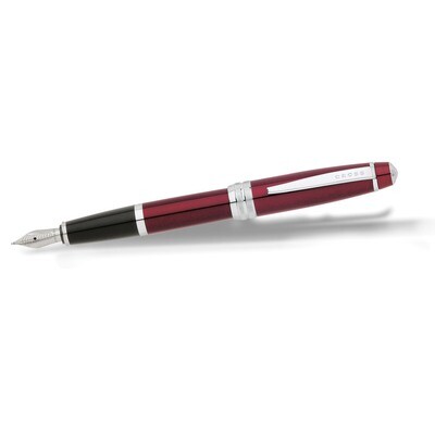 Bailey Red Lacquer Fountain Pen with Medium Stainless Steel Nib GM14301, MPN: GM14301, 73228111360