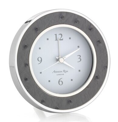 Addison Ross Twilight Ostrich Silver Silent Alarm Clock 4 x 4 InchSilver-plated FR5511, MPN: FR5511…