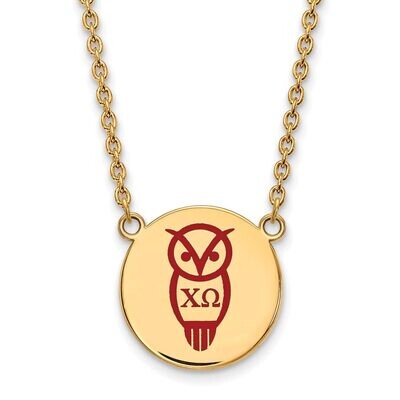 Chi Omega Small Enameled Pendant with 18 Inch Chain Gold-plated Silver GP045CHO-18, MPN: GP045CHO-1…