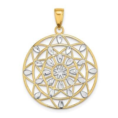 Cut-Out Stars Leaf Pattern Charm 14k Gold Rhodium Diamond-cut K9381, MPN: K9381, 63721813229