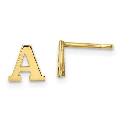 Initial Letter A Post Earrings 10k Gold Polished 10XNE46Y/A, MPN: 10XNE46Y/A,
