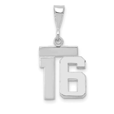 Number 16 Charm 14k White Gold Polished Small WSP16, MPN: WSP16, 196904075234