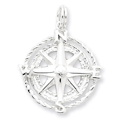 Compass Charm Sterling Silver QC4964, MPN: QC4964, 723252417951