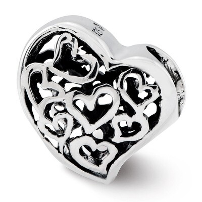Cutout Hearts Bead - Sterling Silver QRS2418, MPN: QRS2418, 886774991382