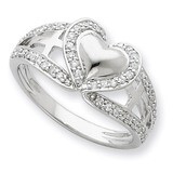 Diamond Polished Pure Heart Ring Sterling Silver QSX258-8, MPN: QSX258-8, 883957717135