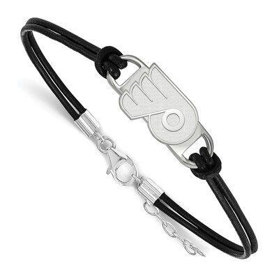 Philadelphia Flyers Small Center Leather Bracelet Sterling Silver SS031FLY-7, MPN: SS031FLY-7, 1911…