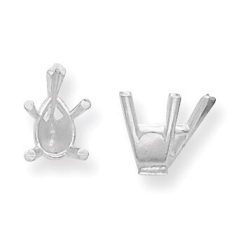 Pear 5-Prong V-End Tapered with Pad 13 x 9mm Setting 14k White WG234-13, MPN: WG234-13,