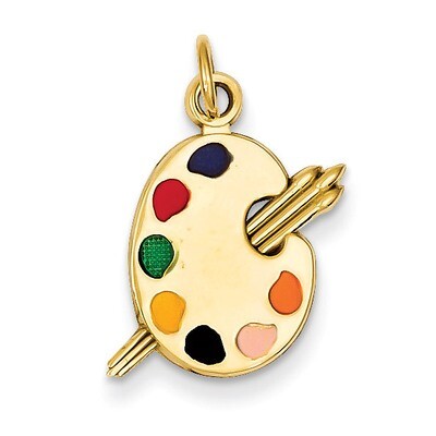 Enameled Artist Palette Charm 14k Gold A0179, MPN: A0179, 883957852720