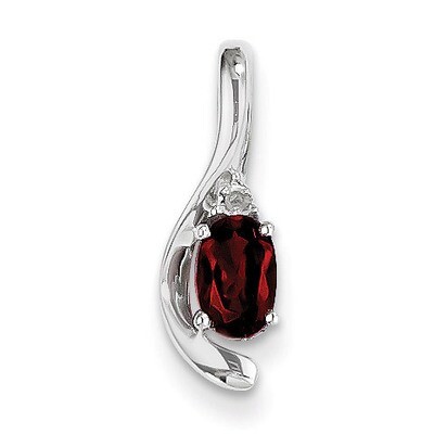 Garnet Diamond Pendant 14k White Gold Genuine XBS372, MPN: XBS372, 883957857794