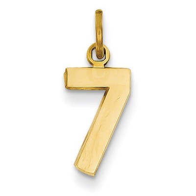 Casted Small Polished Number 7 Charm 14k Gold SP07, MPN: SP07, 191101371691