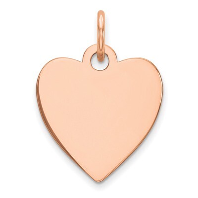 .018 Gauge Engravable Heart Disc Charm 14k Rose Gold Plain XRM196/18, MPN: XRM196/18, 191101456671