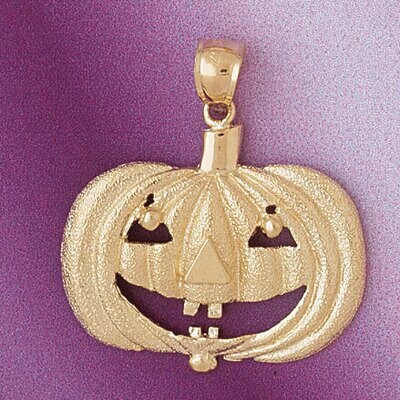Dazzlers Jewelry Halloween Pumpkin Pendant Necklace Charm Bracelet in Yellow, White or Rose Gold 56…